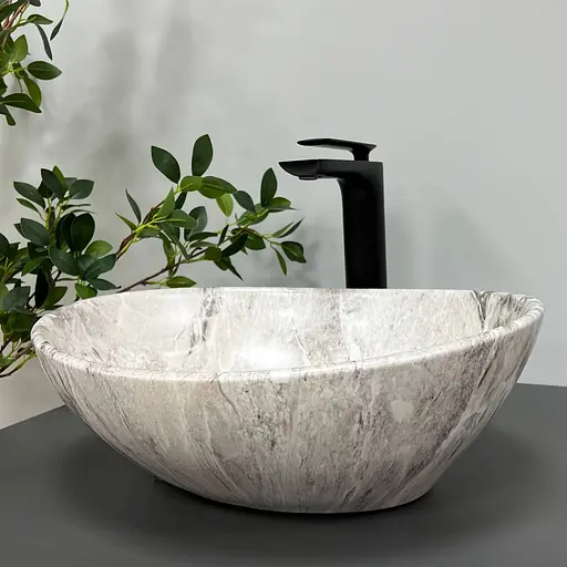 Умивальник VBI Parma stone накладний VBI-011005, Сірий - фото 3