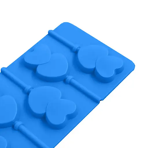 Силиконовая форма для леденцов и конфет на палочке "Сердечки", Kitchen Master Голубой 87406 - фото 4