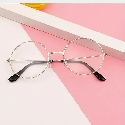 Іміджеві окуляри круглі з прозорими склами  срібні - фото 2