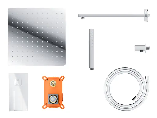 Душова система Corsan Ango 30 хром + BOX прихованого монтажу ZA30MCH, Хром - фото 6