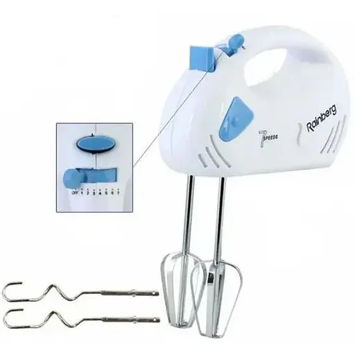 Електричний ручний міксер Rainberg RB-1002 із насадками для замішування крутого тіста 300 Вт - фото 5