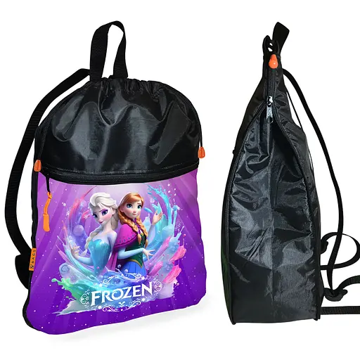 Рюкзак-мішок для взуття, спортивної форми Крижане серце Анна та Ельза дитяча сумка для змінки з розширювачем (01366)