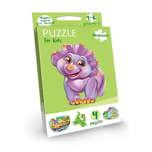 Дитячі розвиваючі пазли Puzzle For Kids PFK-05-12, 2 картинки Дино