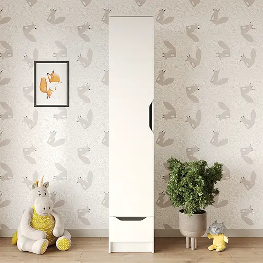 Пенал закрытый 1Д1Ш Лилу 40x40x210 см Аляска белый (MBS-1313) - фото 2