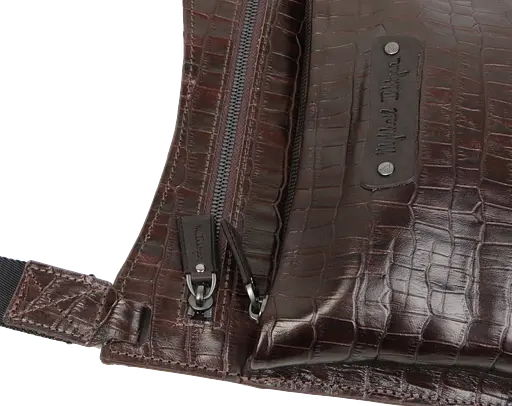 Мужская кожаная наплечная сумка коричневая Mykhail Ikhtyar sum0028766 - фото 8