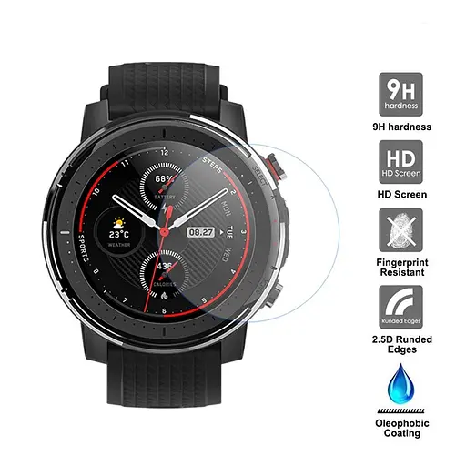 Закаленное защитное стекло VSKEY для часов Amazfit Stratos 3, диаметр 36 мм. - фото 2
