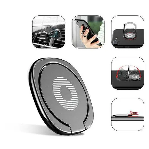 Кільце-тримач для телефону Baseus Privity Ring Bracket сріблясте (SUMQ-0S) - фото 2