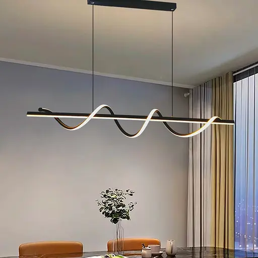 Закрученная LED люстра в черном корпусе в 2-х размерах Ст. H 22L BK | Line F - фото 6