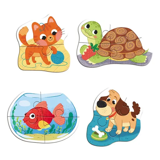 Детский пазл 4 в 1 "Baby puzzle. Домашние животные" DoDo Toys 300688 набор 4 в 1 - фото 3