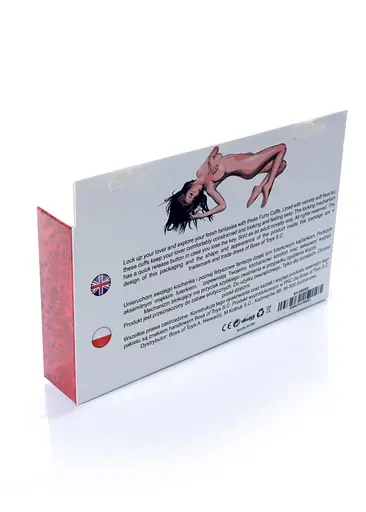 Наручники Fetish B - Series Furry Cuffs (червоний) - фото 6