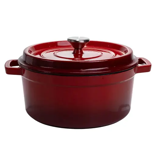 Кастрюля чугунная 3.5 л эмалированная Ø24 см чугунная кастрюля с крышкой для всех разновидностей плит. - фото 1