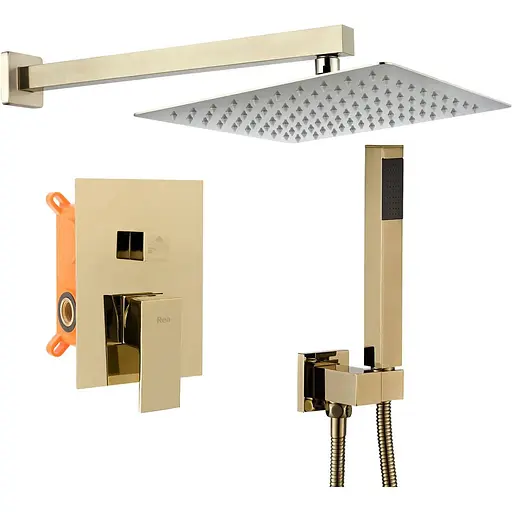 Душова система прихованого монтажу Rea Bento L.gold BOX золото REA-P4893, Золотий - фото 1