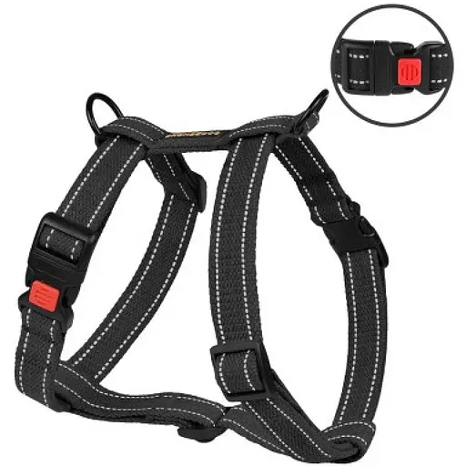 Шлея для собак Barksi Cotton Н-подібна М 28-48х40-66х2 см графіт - фото 3