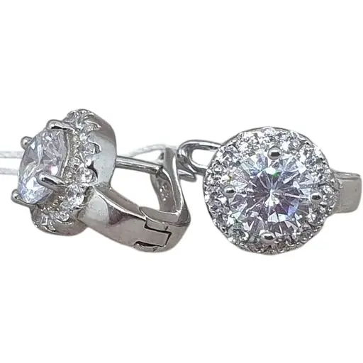 Срібні сережки TOP Silver з фіанітами. 9520100Б