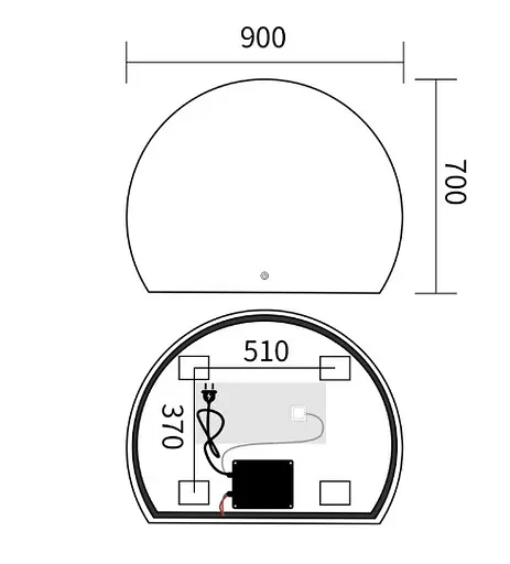 Дзеркало Mixxus Premium TOPPER MS01-90x70-REVERSE (LED Touch, Anti-fog (3-6,5kK)) (MP6632) - фото 5