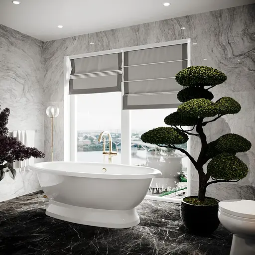 Ванна отдельностоящая глянцевая Amdcon Olmpa 180x90 на пьедестале из литого камня OLMPA_180_pad_HL Белый - фото 2