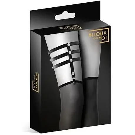 Гартер на ногу Bijoux Pour Toi - 3 Thongs Black - фото 3