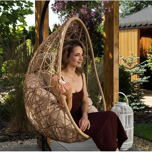 Підвісне крісло-кокон Di Volio Bacoli одномісне бежевий - фото 5