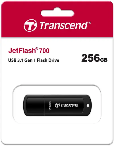 Transcend Накопичувач 256GB USB 3.1 Type-A JetFlash 700 Чорний - фото 4