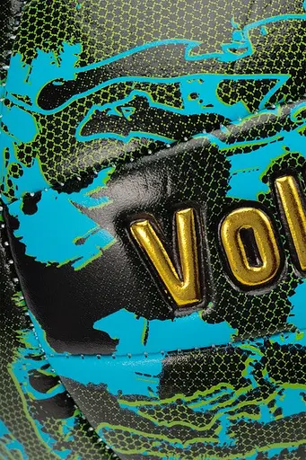 Волейбольний м'яч з принтом MEIDA M500-14 м'яч для ігор та тренувань матеріал ТПУ 5 розмір Блакитний із золотом - фото 2