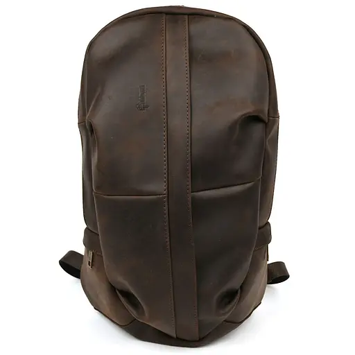 Мужской кожаный городской рюкзак коричневый крейзи хорс TARWA 47х28х18 см sum0028442 - фото 3