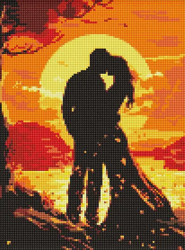 Набор с алмазной мозаикой Романтика чувств AMO7987 с АВ стразами, 30x40 см