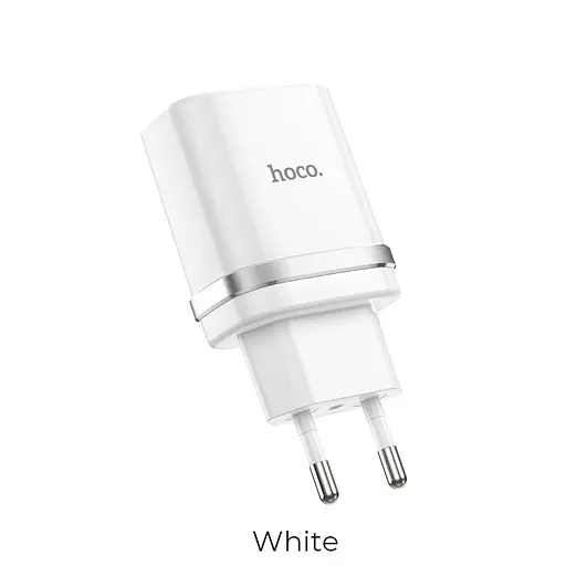 Зарядний пристрій Hoco C12Q Smart Адаптер мережевий блок живлення 18 Вт білий - фото 3