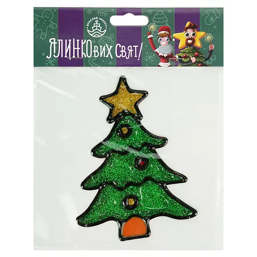 Наклейка на окно Pioneer новогодняя в ассортиме 15 x 15 см D-02