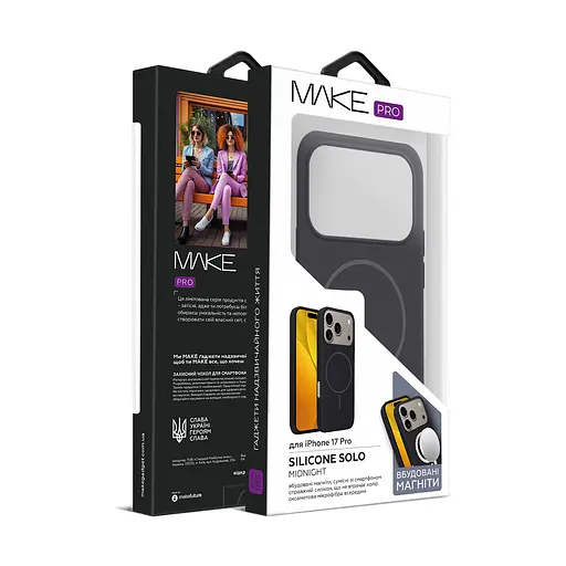 Чохол MAKE Apple iPhone 17 Pro Silicone Solo Midnight - фото 2