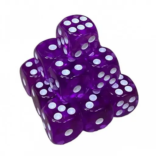 Настольная игра Games 7 Days Кубик D6 прозрачный с точками (пурпурный) , 1 шт. (g7dtransd6dotsdpurple) - фото 1
