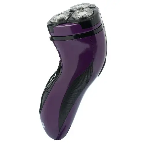Электробритва Новый Харьков НХ-8503 Лидер Violet, 3W, роторная, сухое бритье, 3 головки для бритья, двойные лезвия, плавающая конструкция ножей, повторение контуров лица, питание сеть/аккумулятор, индикатор работы/включения, триммер для висков - фото 2