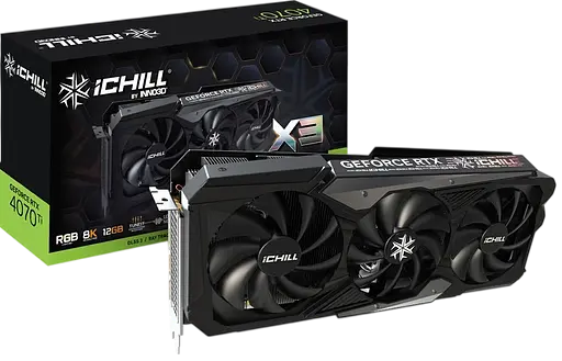 Видеокарта GeForce RTX 4070 Ti 12GB Inno3D iChill X3 (C407T3-126XX-186148H)