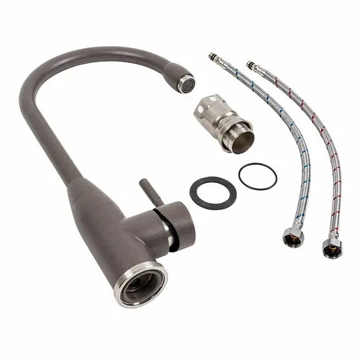 Смеситель для кухни Platinum 26 FHP (7456) Гренадин Черный - фото 2