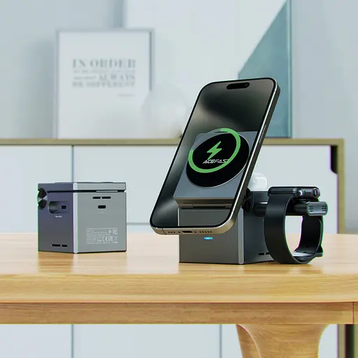 БЗП Acefast E18 Rubik's Cube 3-in-1 Metal gray - фото 7