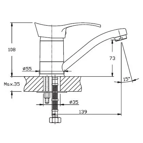 Змішувач для кухні Haiba ERIS 004-15 CM (HB0099) - фото 2