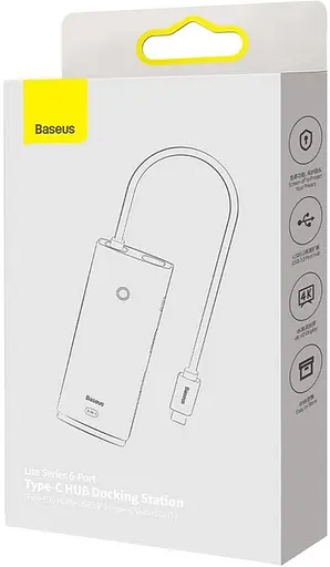 Хаб - кардридер Usb-C - Baseus Lite Series 6-Port Usb-A Hub (WKQX050001) - фото 8