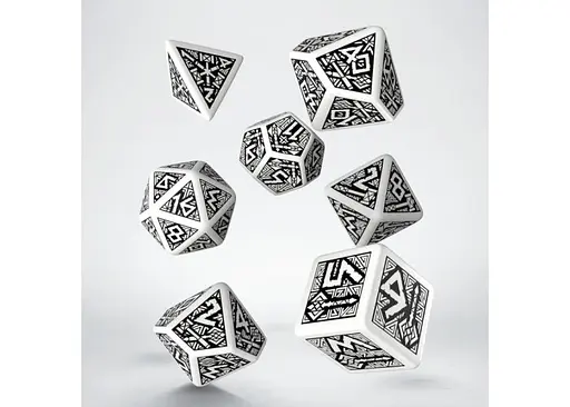 Набір кубиків Dwarven White & black Dice Set , 7 шт. (SDWA02) - фото 2