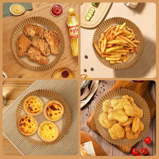 Одноразовые пергаментные формы для выпечки и жарки в аэрофритюре и мультиварке, круглые, 50 шт, 16х16 см Коричневый 88255 - фото 4