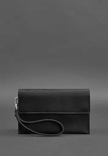 Кожаный мужской клатч-барсетка 3.0 черный Crazy Horse - фото 3