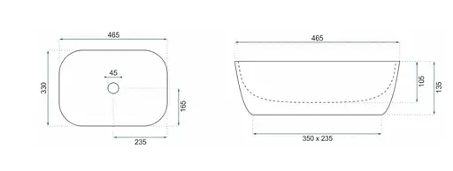 Умивальник Rea Belinda brushed gold black накладний REA-U8780, Золотий - фото 3