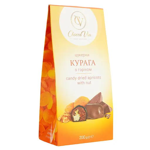 Цукерки Chocco Via Курага  з волоським горіхом в глазурі 200 г    - фото 2