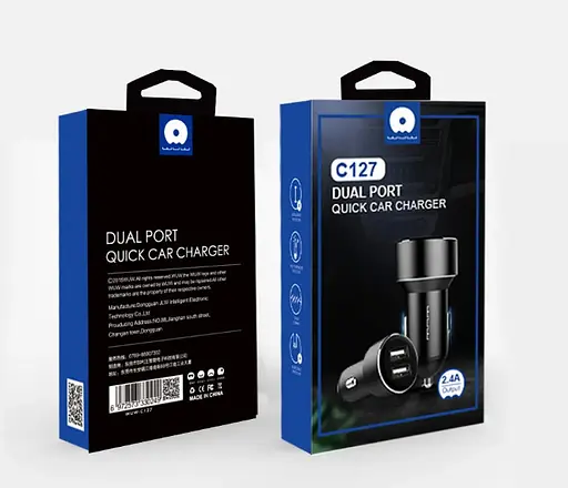 Автомобільний зарядний пристрій WUW C127 2USB 2.4A Чорний - фото 2