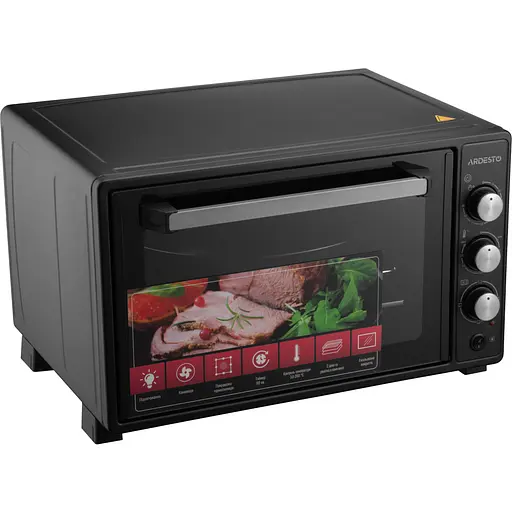 Электропечь Ardesto 1300 Вт, 40 л, скрыт.ниж.тен, таймер, подсвеч., конвекция, черный - фото 2