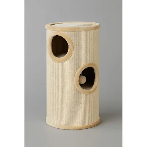 Когтеточка Trixie для кошек Samuel с домиком и игрушкой сизаль/плюш бежевая 36х70 см [CD] - фото 3