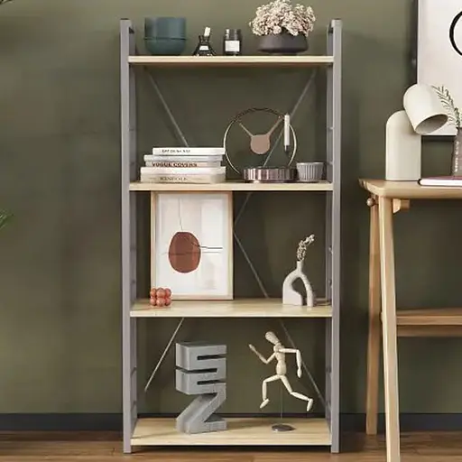 Этажерка 4/60 Ferrum-decor Серии Коннект 120x60x28 серый ДСП Дуб Сонома 16мм (FRD-104251)