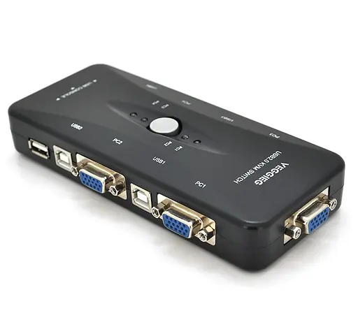 KVM Світч 4-портовий VEGGIEG K401, перемикач USB, VGA сигналу - фото 2