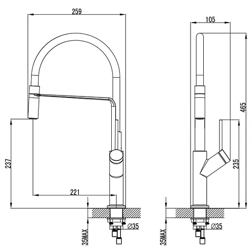 Змішувач для кухні Corso ADDA EB-4B520C - фото 5