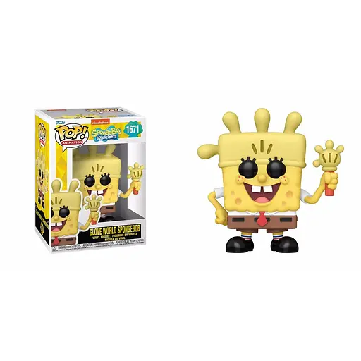 Коллекционная фигурка Funko Pop Губка Боб Перчатка SpongeBob Glove Light  10 см FP SB 1671 - фото 1