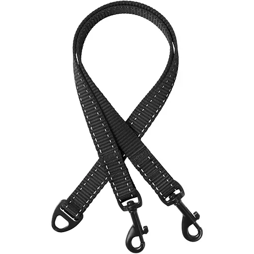 Повідець-спарка для собак рефлекторний Barksi Active (ширина 16 мм, довжина 80 см) чорний - фото 1