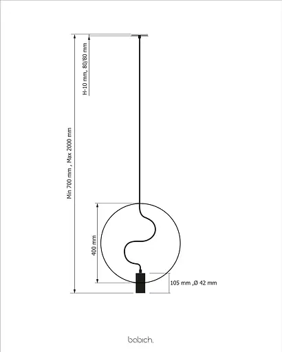 Підвісний стельовий світильник Babich Studio Slim Black (RAL 9005) - фото 4